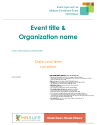 &quot;Event Flyer With What to Bring List - Mnsure&quot; - Minnesota (Hmong)
