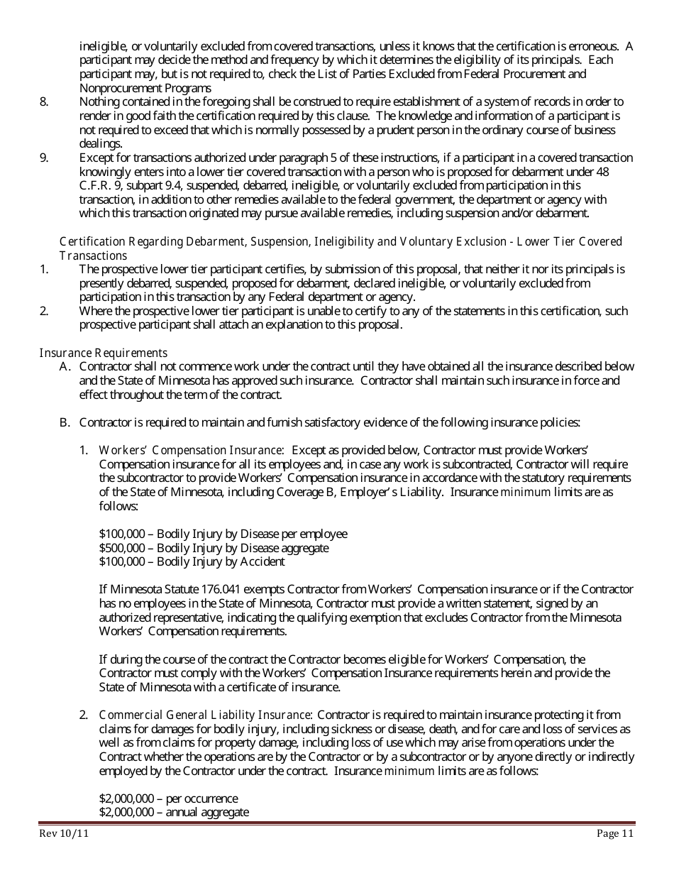 Request for Proposals (Rfp) - Minnesota, Page 11