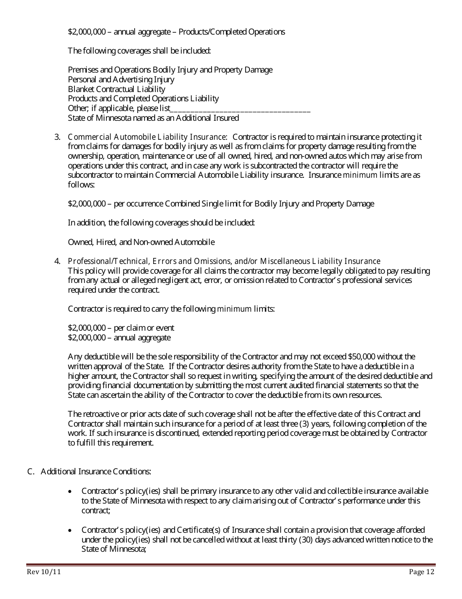 Request for Proposals (Rfp) - Minnesota, Page 12
