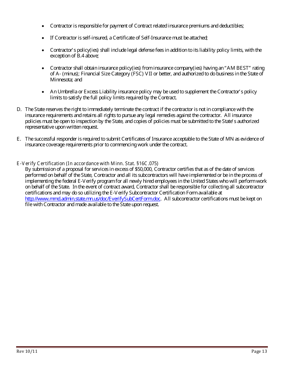 Request for Proposals (Rfp) - Minnesota, Page 13