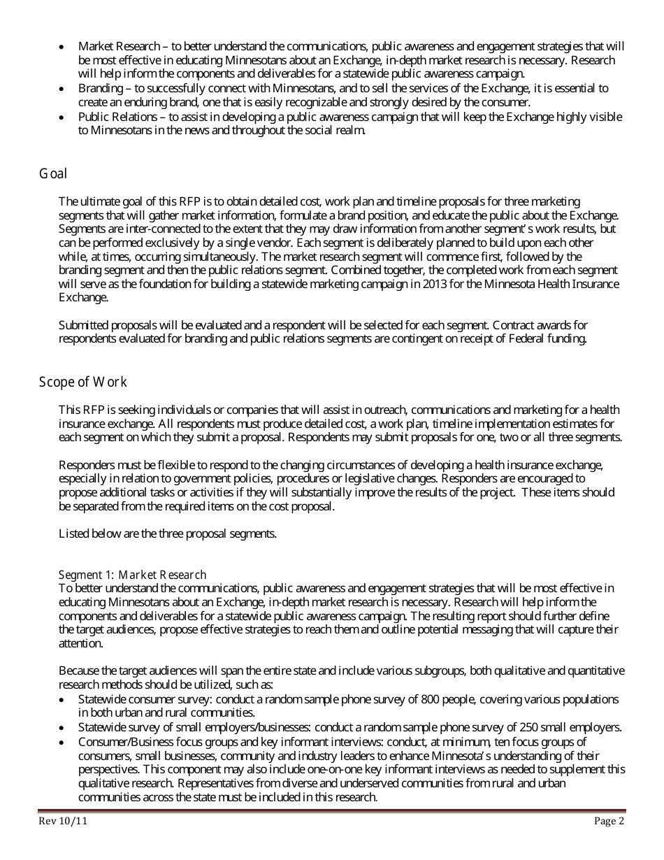 Request for Proposals (Rfp) - Minnesota, Page 2