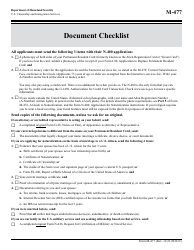 USCIS Form M-477 Document Checklist