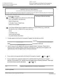 Document preview: Form EOIR-29 Notice of Appeal to the Board of Immigration Appeals From a Decision of a DHS Officer