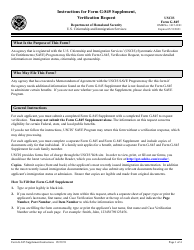 Document preview: Instructions for USCIS Form G-845 SUPPLEMENT Verification Request