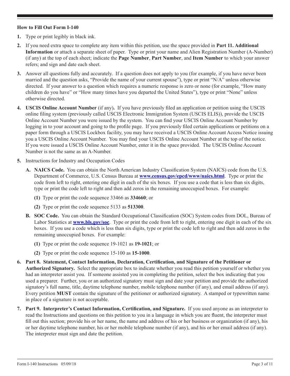Instructions for USCIS Form I-140 Petition for Alien Workers, Page 3