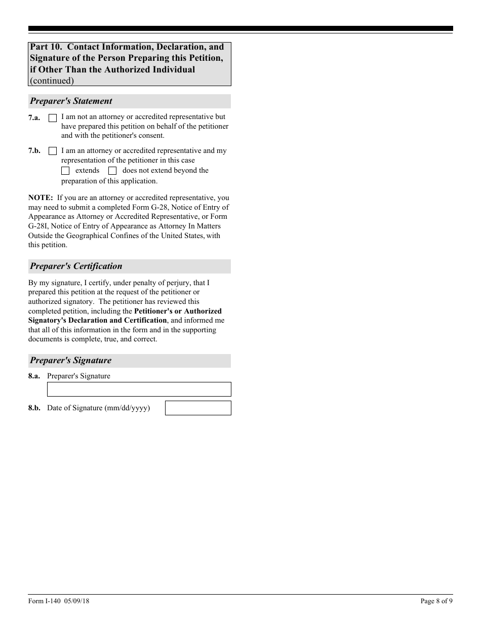 USCIS Form I-140 Immigrant Petition for Alien Workers, Page 8
