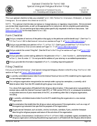 USCIS Form M-737 Optional Checklist for Form I-360 - Special Immigrant Religious Worker Filings