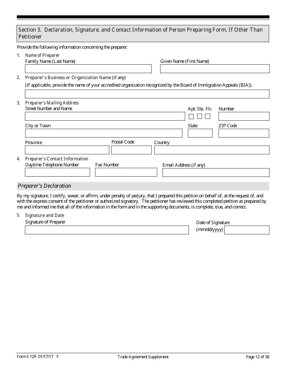 USCIS Form I-129 Petition for a Nonimmigrant Worker, Page 12