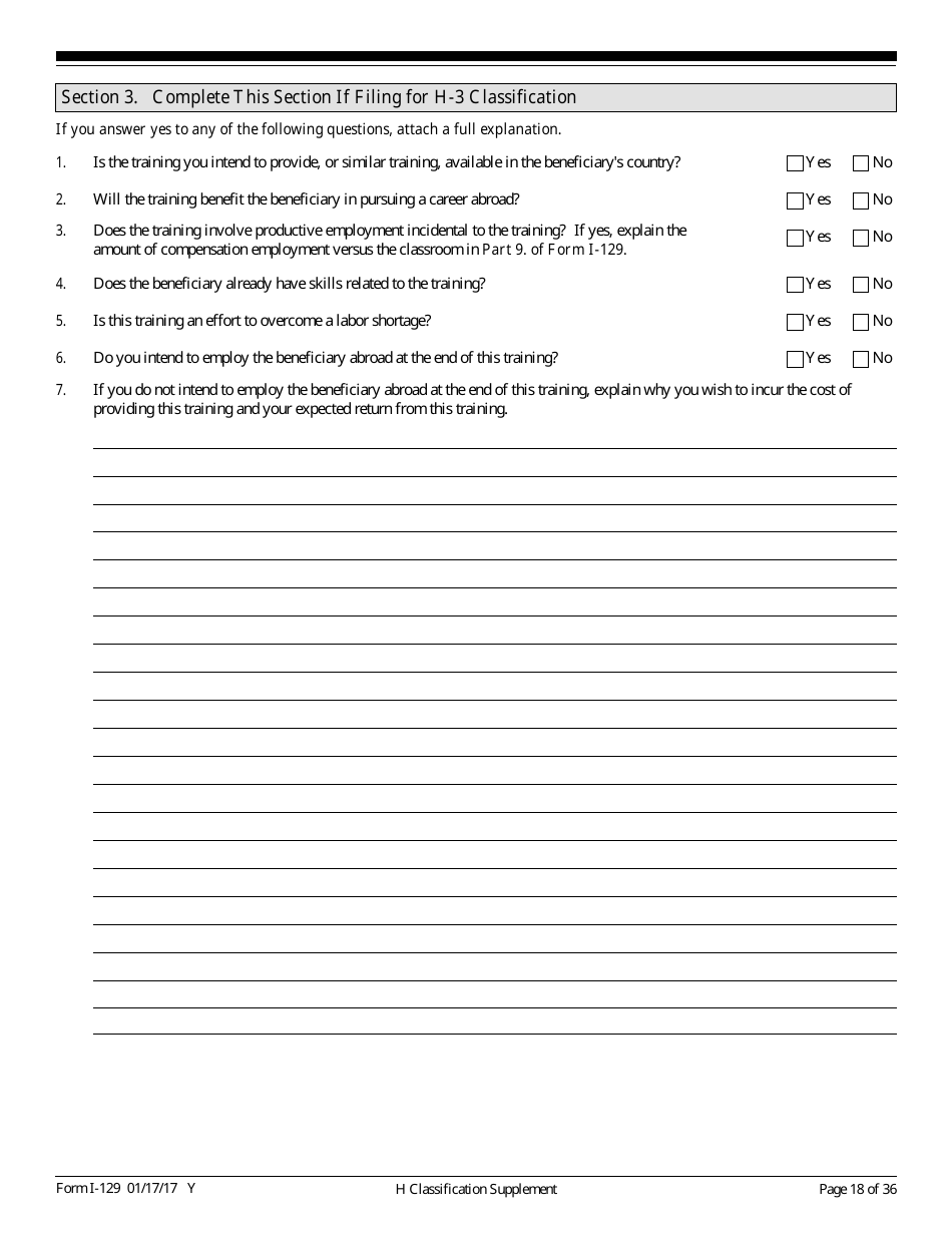 USCIS Form I-129 Petition for a Nonimmigrant Worker, Page 18