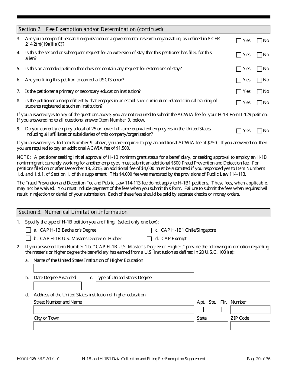 USCIS Form I-129 Petition for a Nonimmigrant Worker, Page 20