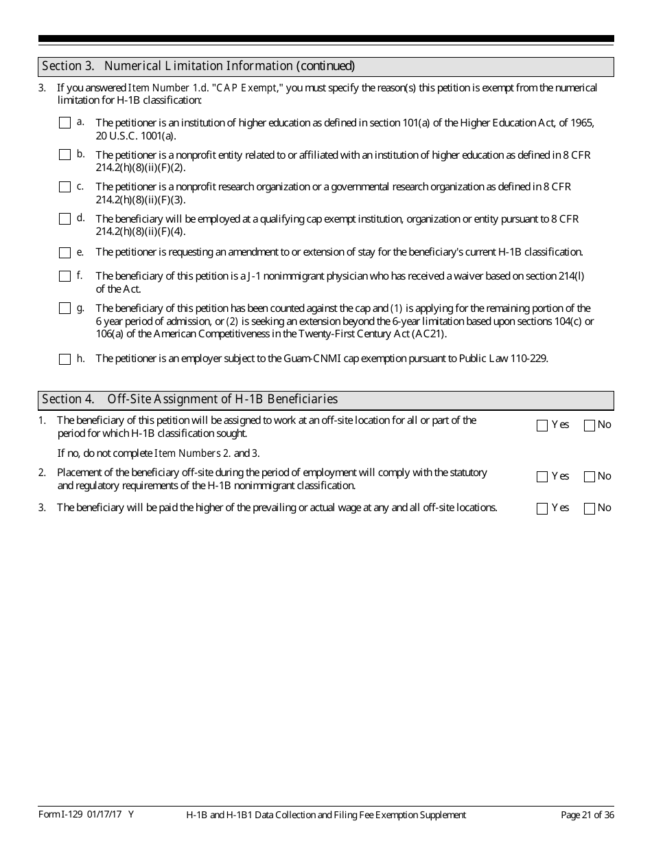 USCIS Form I-129 Petition for a Nonimmigrant Worker, Page 21