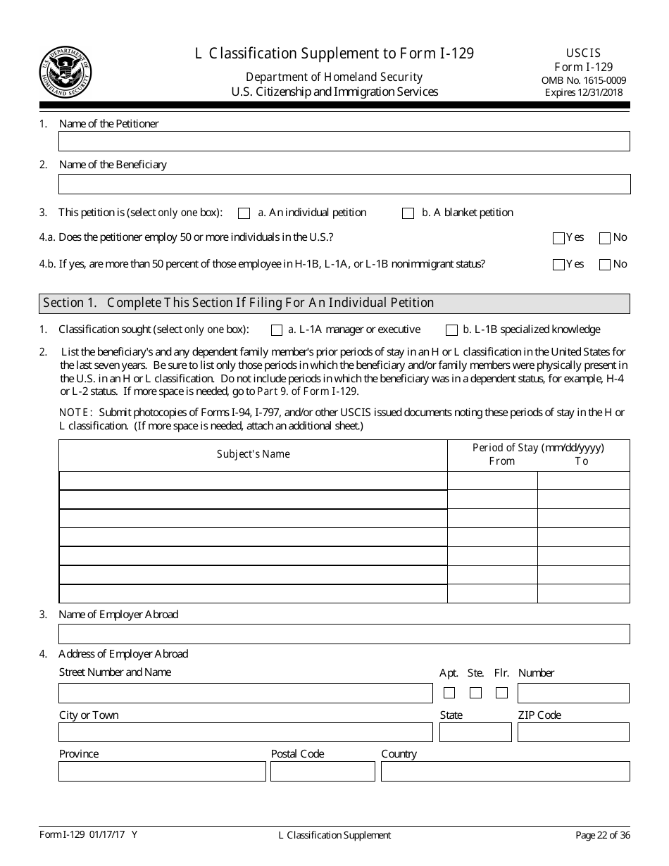 USCIS Form I-129 Petition for a Nonimmigrant Worker, Page 22