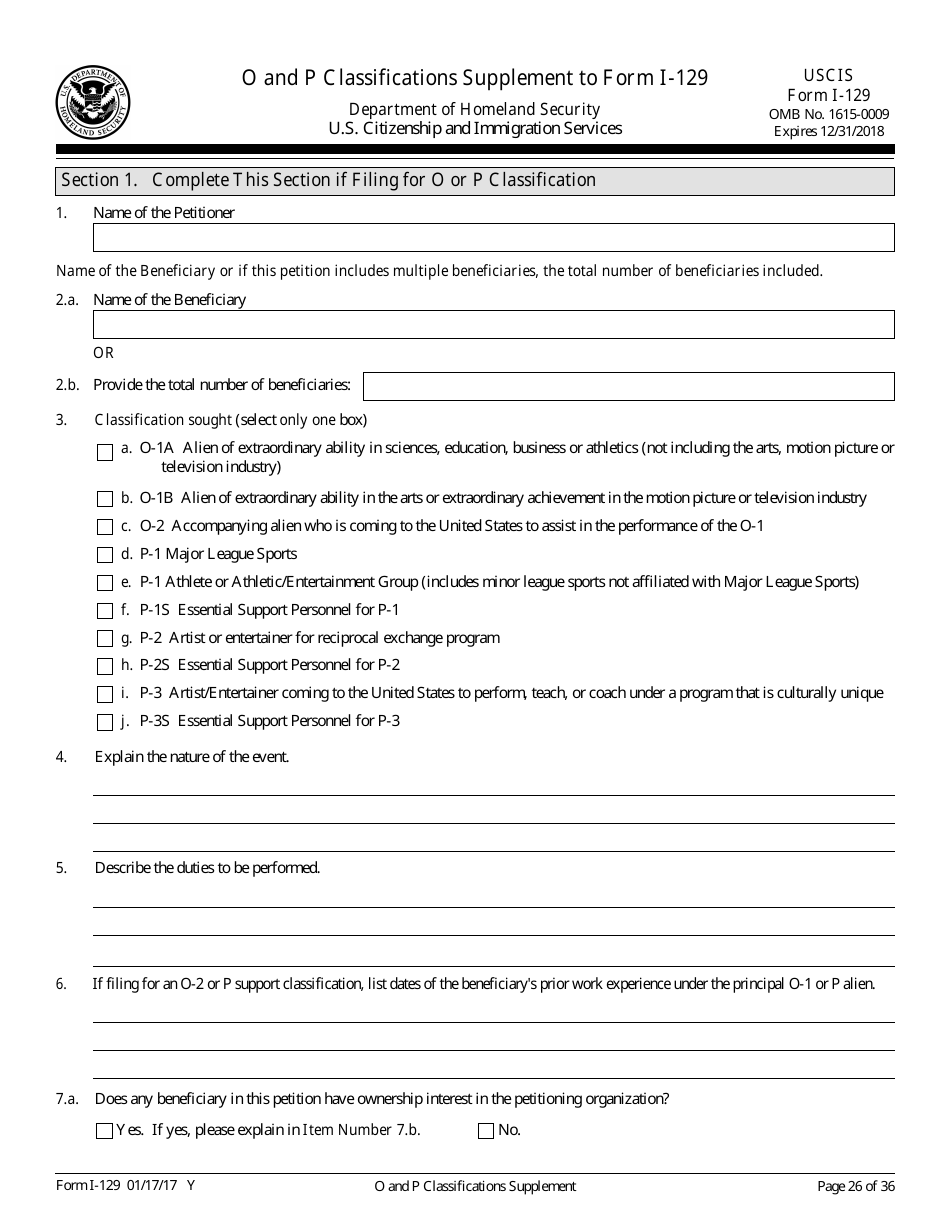 USCIS Form I-129 Petition for a Nonimmigrant Worker, Page 26
