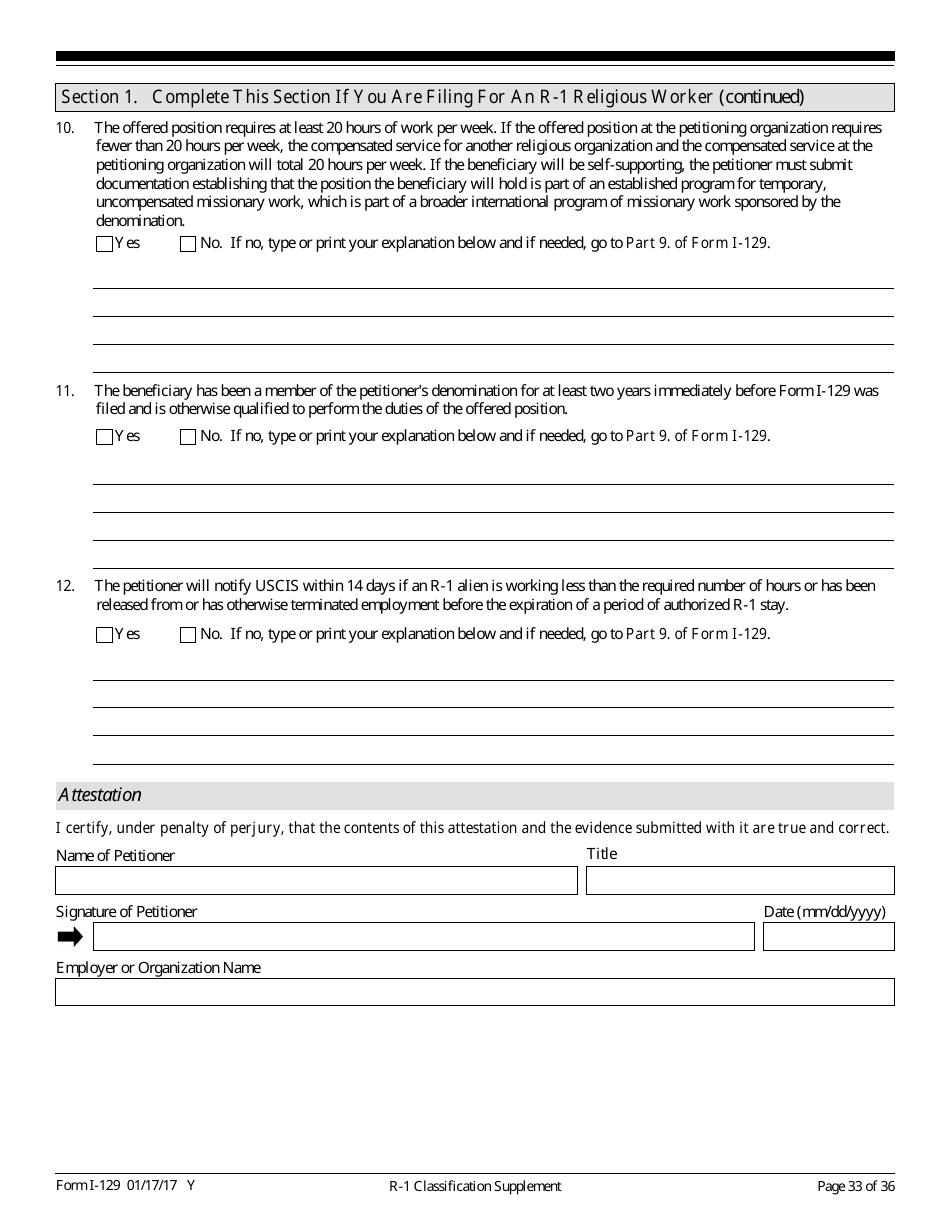 USCIS Form I-129 Petition for a Nonimmigrant Worker, Page 33