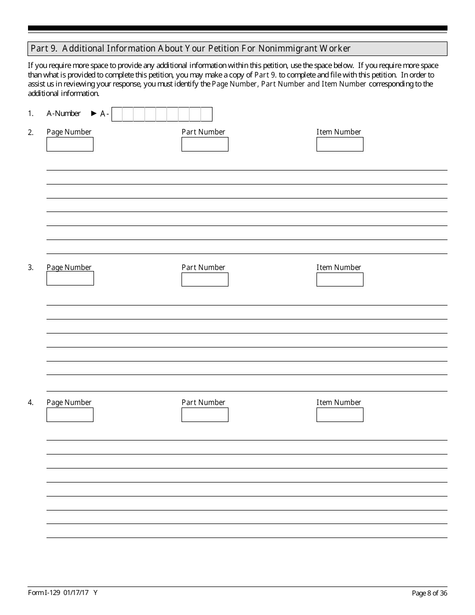 USCIS Form I-129 Petition for a Nonimmigrant Worker, Page 8