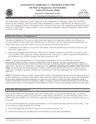 Document preview: Instructions for USCIS Form I-485 Supplement J Confirmation of Bona Fide Job Offer or Request for Job Portability Under Ina Section 204(J)