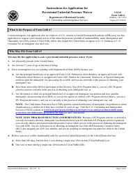 Document preview: Instructions for USCIS Form I-601A Application for Provisional Unlawful Presence Waiver