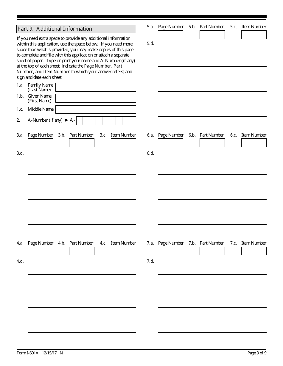 USCIS Form I601A Download Fillable PDF or Fill Online Application for Provisional Unlawful