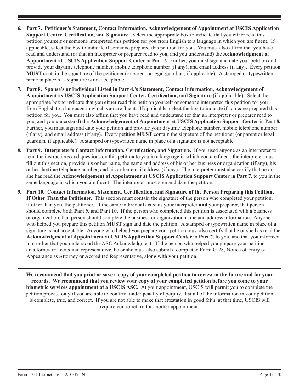 Instructions for USCIS Form I-751 Petition to Remove Conditions on Residence, Page 4