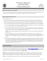 Document preview: Instructions for USCIS Form I-817 Application for Family Unity Benefits