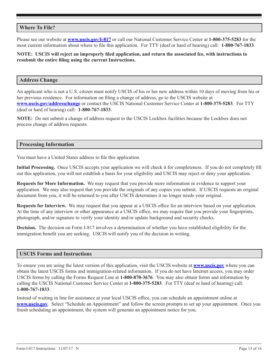 Instructions for USCIS Form I-817 Application for Family Unity Benefits, Page 13