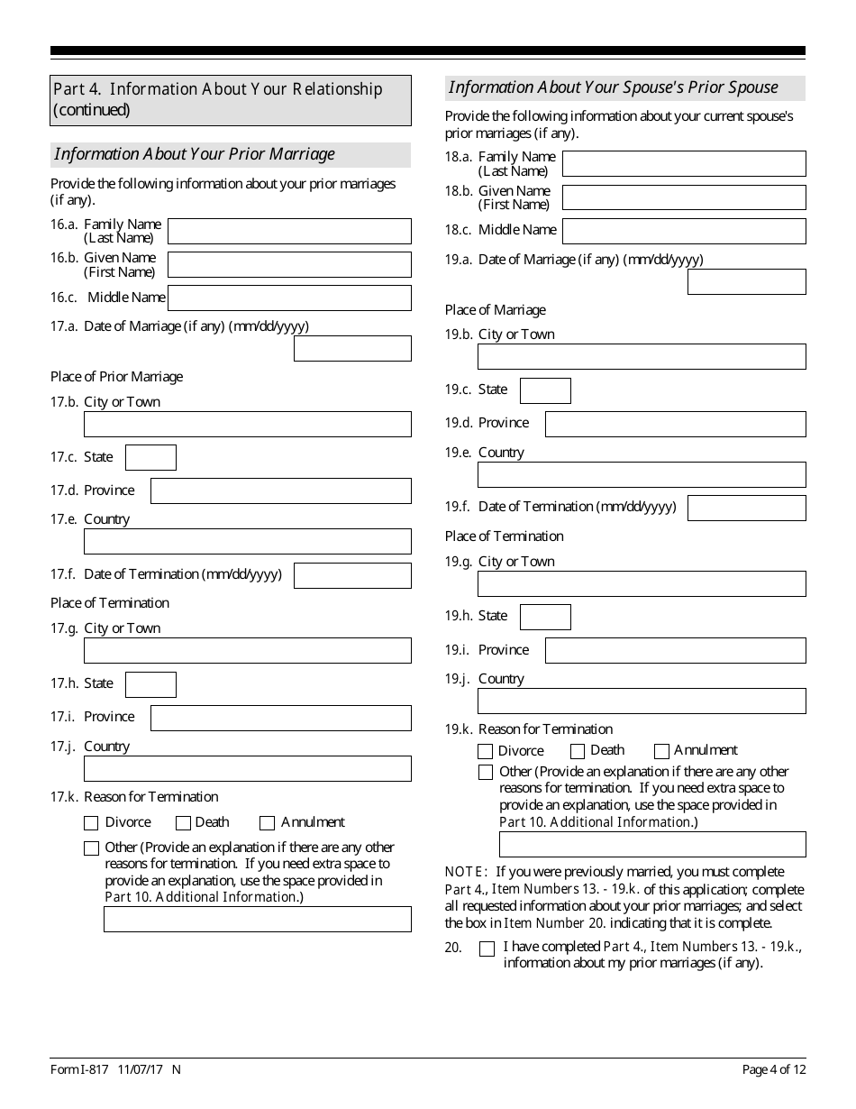 USCIS Form I-817 Application for Family Unity Benefits, Page 4