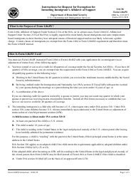 Document preview: Instructions for USCIS Form I-864W Request for Exemption for Intending Immigrant&#039;s Affidavit of Support
