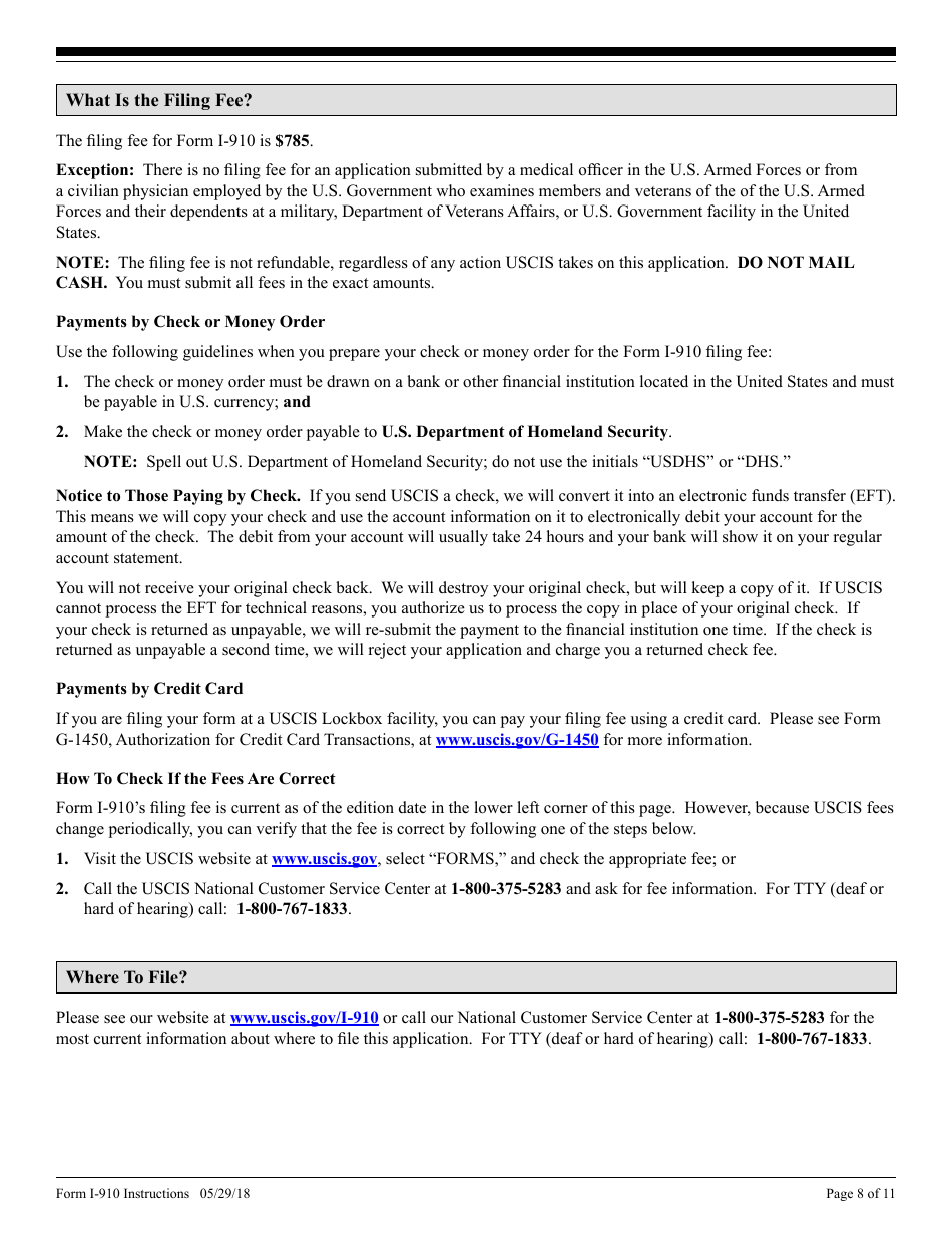 Instructions for USCIS Form I-910 Application for Civil Surgeon Designation, Page 8