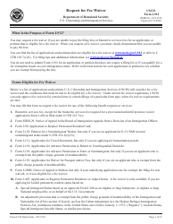 Document preview: Instructions for USCIS Form I-912 Request for Fee Waiver
