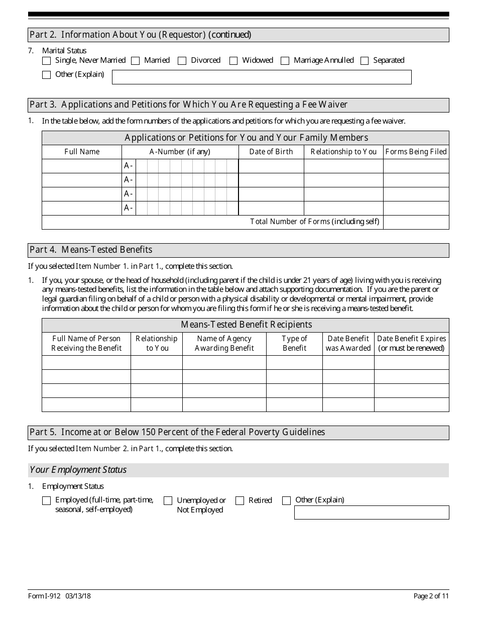 Uscis Form I 912 Fill Out Sign Online And Download Fillable Pdf Templateroller 0594