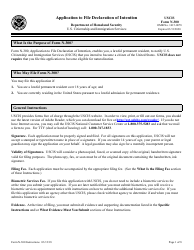 Document preview: Instructions for USCIS Form N-300 Application to File Declaration of Intention