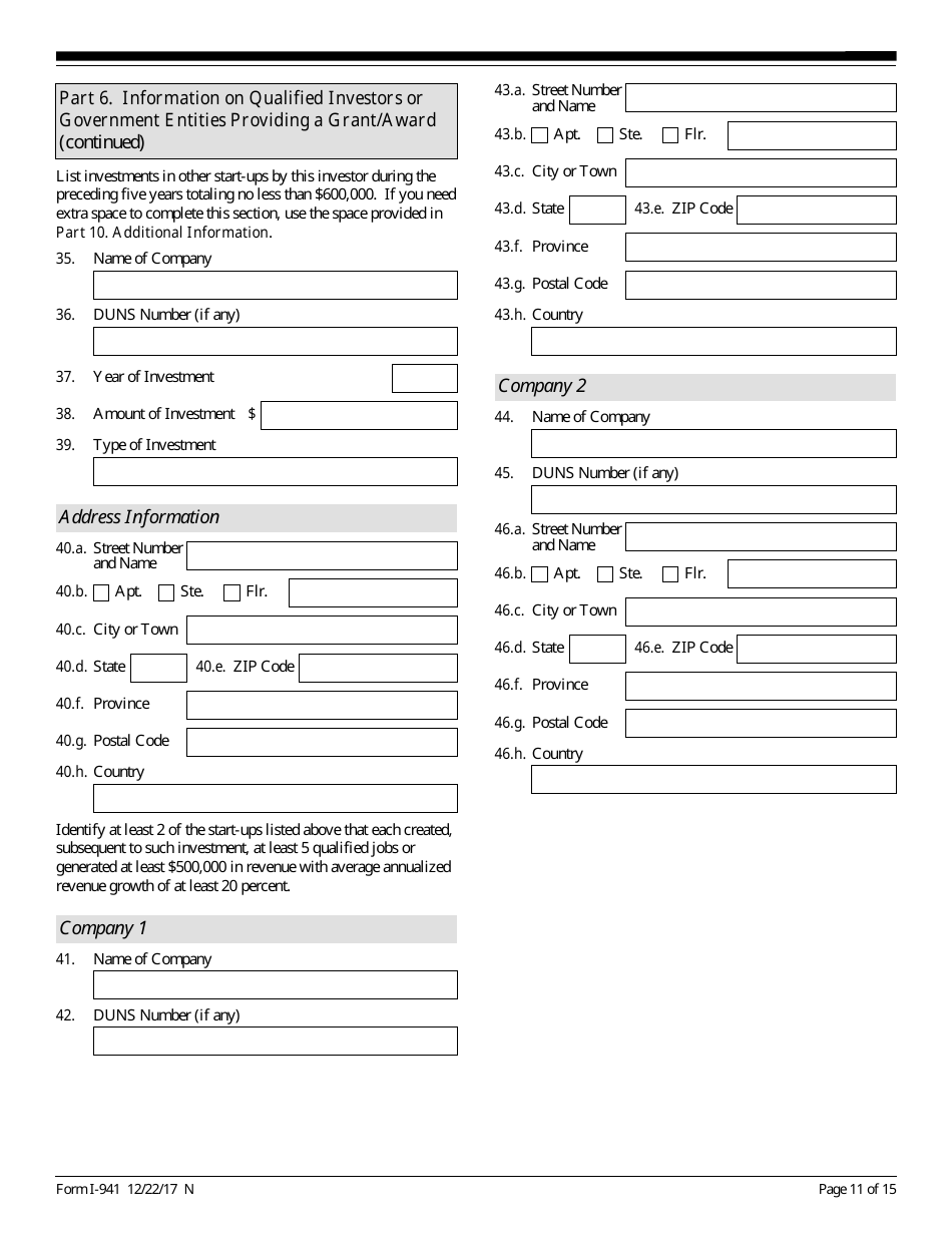 USCIS Form I-941 Application for Entrepreneur Parole, Page 11