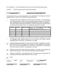 Document preview: Fehb Information and Certification Memorandum
