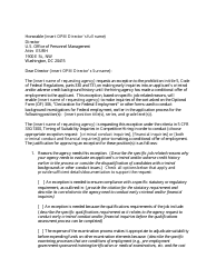 Document preview: Criminal Conduct and/or Financial Inquiries Request Letter Template