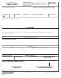 Document preview: Form SF-95 Claim for Damage, Injury, or Death