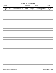 GSA Form 138 Record of Keys Issued, Page 2