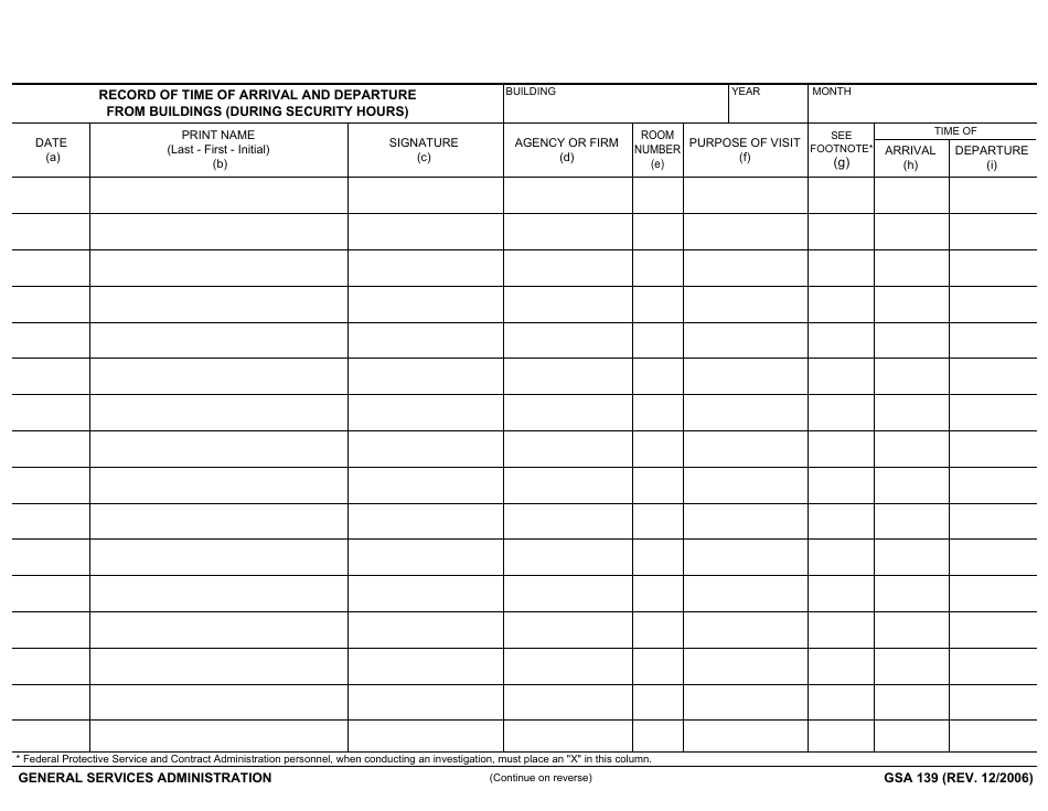 GSA Form 139 - Fill Out, Sign Online and Download Fillable PDF ...