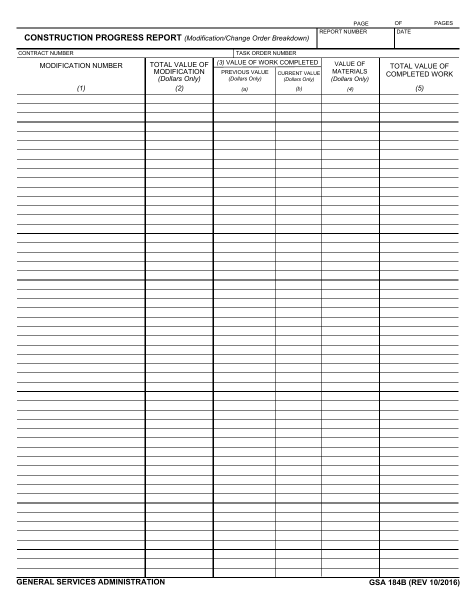 GSA Form 184B - Fill Out, Sign Online and Download Fillable PDF ...