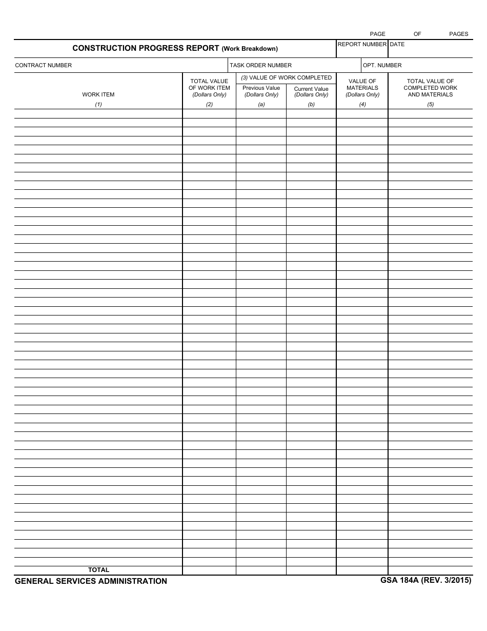 Gsa Form 184a - Fill Out, Sign Online And Download Fillable Pdf 