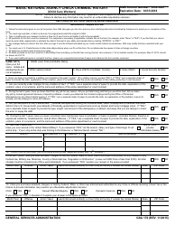 Document preview: GSA Form 176 Basic National Agency Check Criminal History (Child Care Workers)