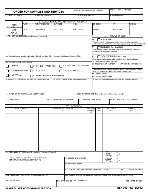 GSA Form 300 - Fill Out, Sign Online and Download Fillable PDF ...