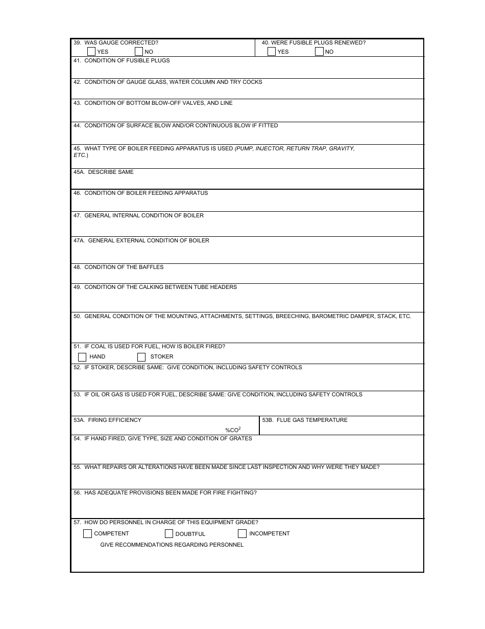 GSA Form 349 Inspection Report of Boiler, Page 3