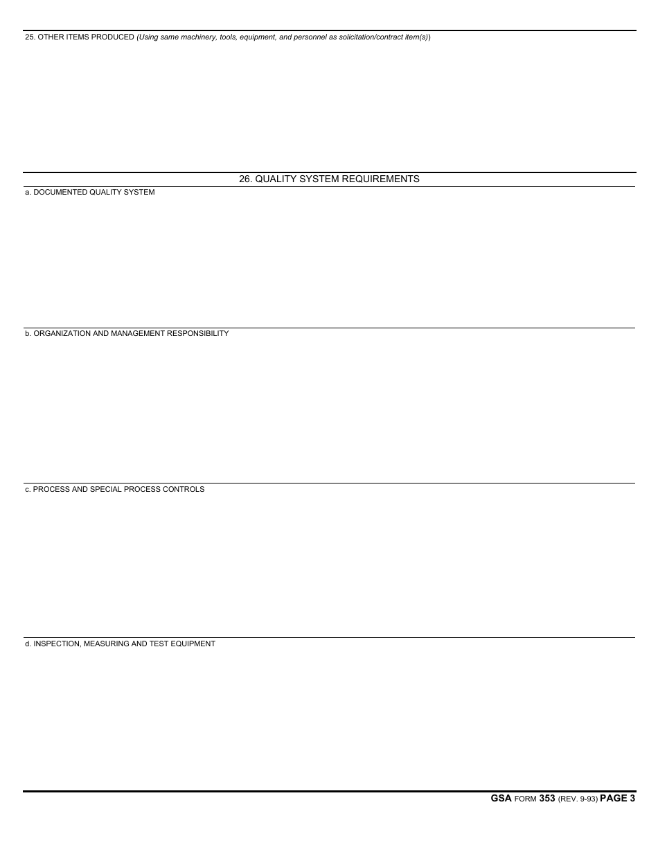 GSA Form 353 Performance Evaluation and Facilities Report, Page 3