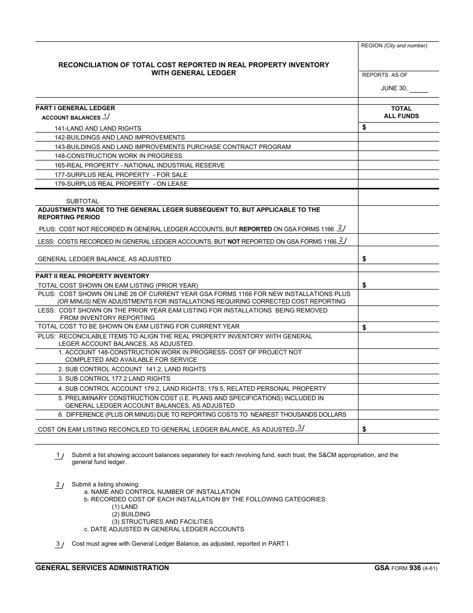 GSA Form 936 - Fill Out, Sign Online and Download Fillable PDF ...