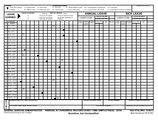 GSA Form 873A Annual Attendance Record (Part-Time Employees)