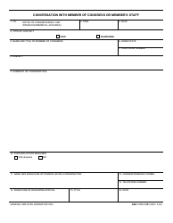 Document preview: GSA Form 1321 Conversation With Member of Congress or Member's Staff