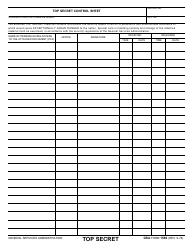 Document preview: GSA Form 1566 Top Secret Control Sheet
