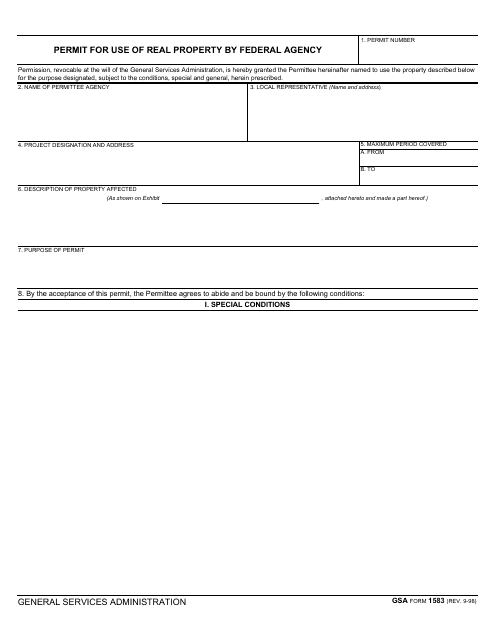 GSA Form 1583  Printable Pdf