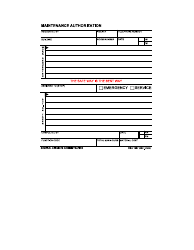 Document preview: GSA Form 1897 Maintenance Authorization