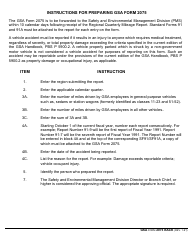 GSA Form 2075 Quarterly Summary of Government Motor Vehicle Accidents, Page 2